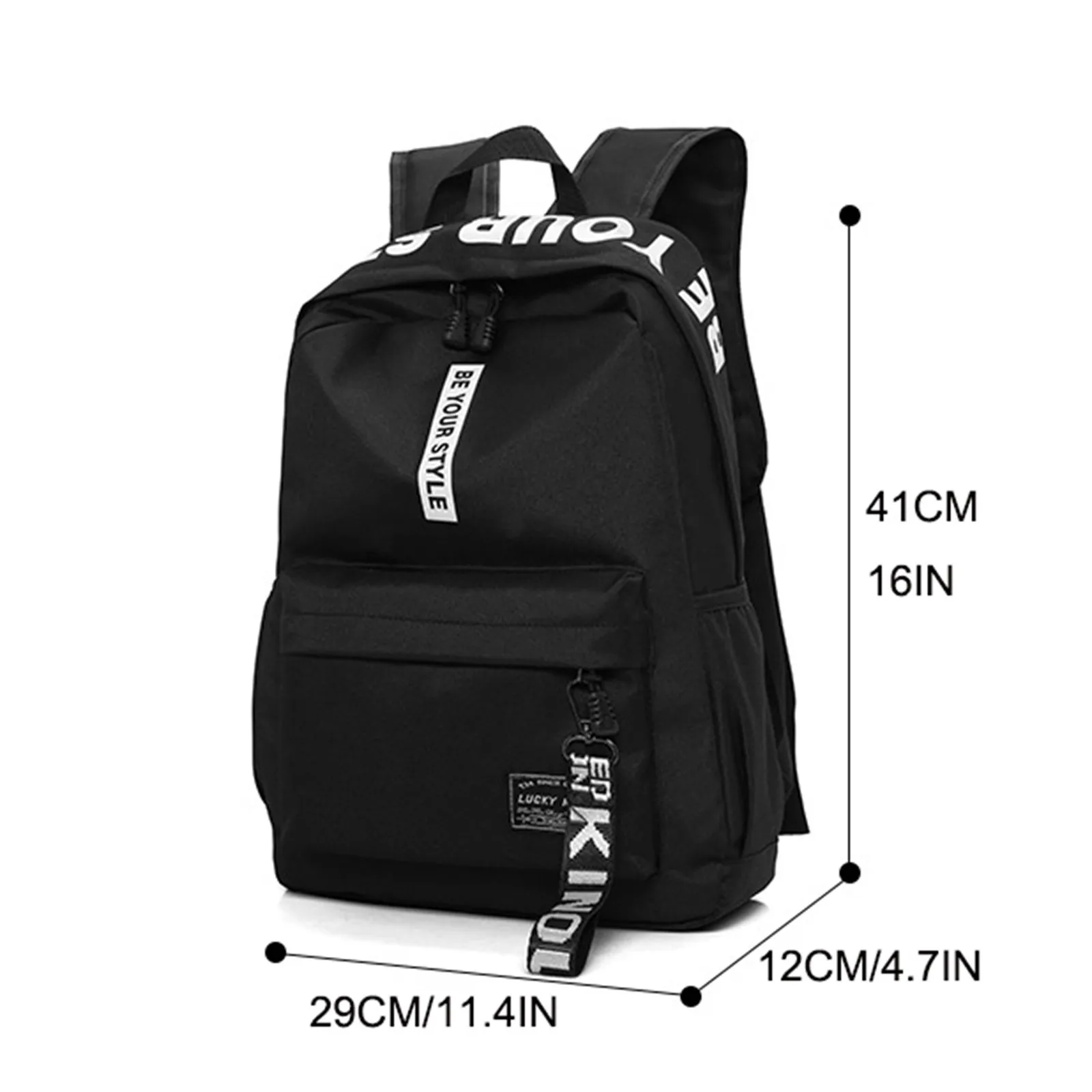 Zaino studentesco leggero e alla moda con logo personalizzabile borsa casual a doppia spalla fodera in poliestere Oxford - immagine 6