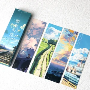 Set di 30 segnalibri di carta creativi Sunny Sky con illustrazione in stile giapponese per libri e messaggi di cancelleria