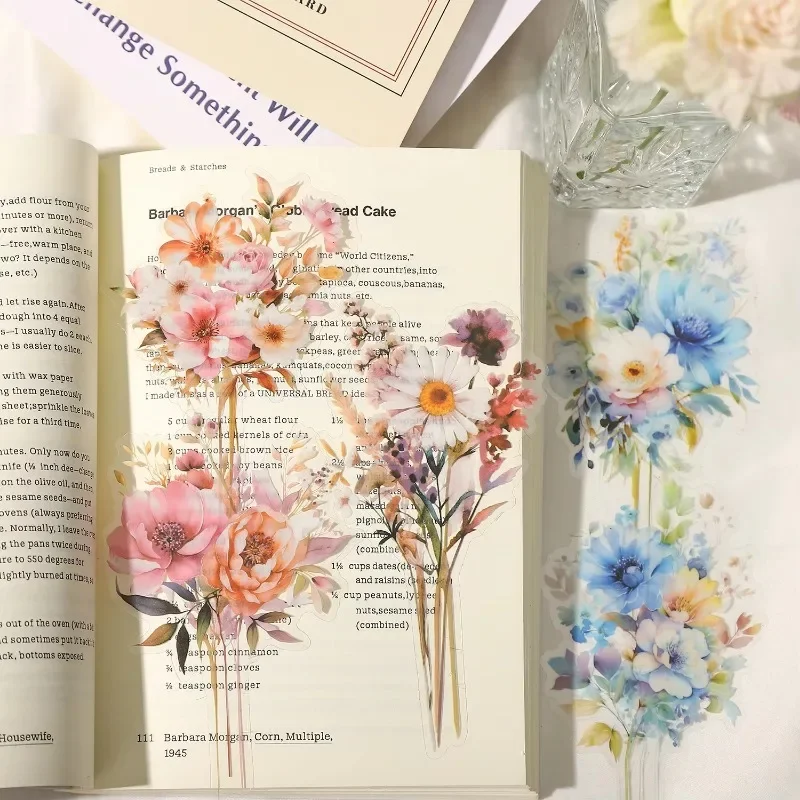 Confezione da 10 fogli di cancelleria con bouquet di fiori in materiali fatti a mano adesivi fai da te per scrapbook 187x106mm