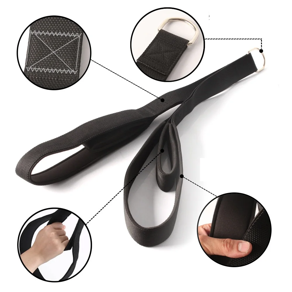 Corda per tricipiti regolabile e cinghia per sollevamento pesi in nylon resistente per palestra e allenamento di forza - immagine 3