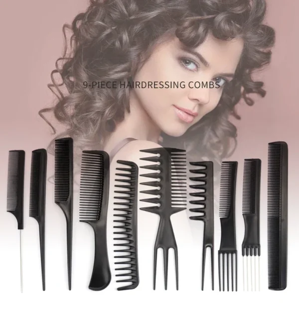 Set da 10 pettini multifunzionali per parrucchieri ideali per cura dei capelli e parrucche in capelli veri
