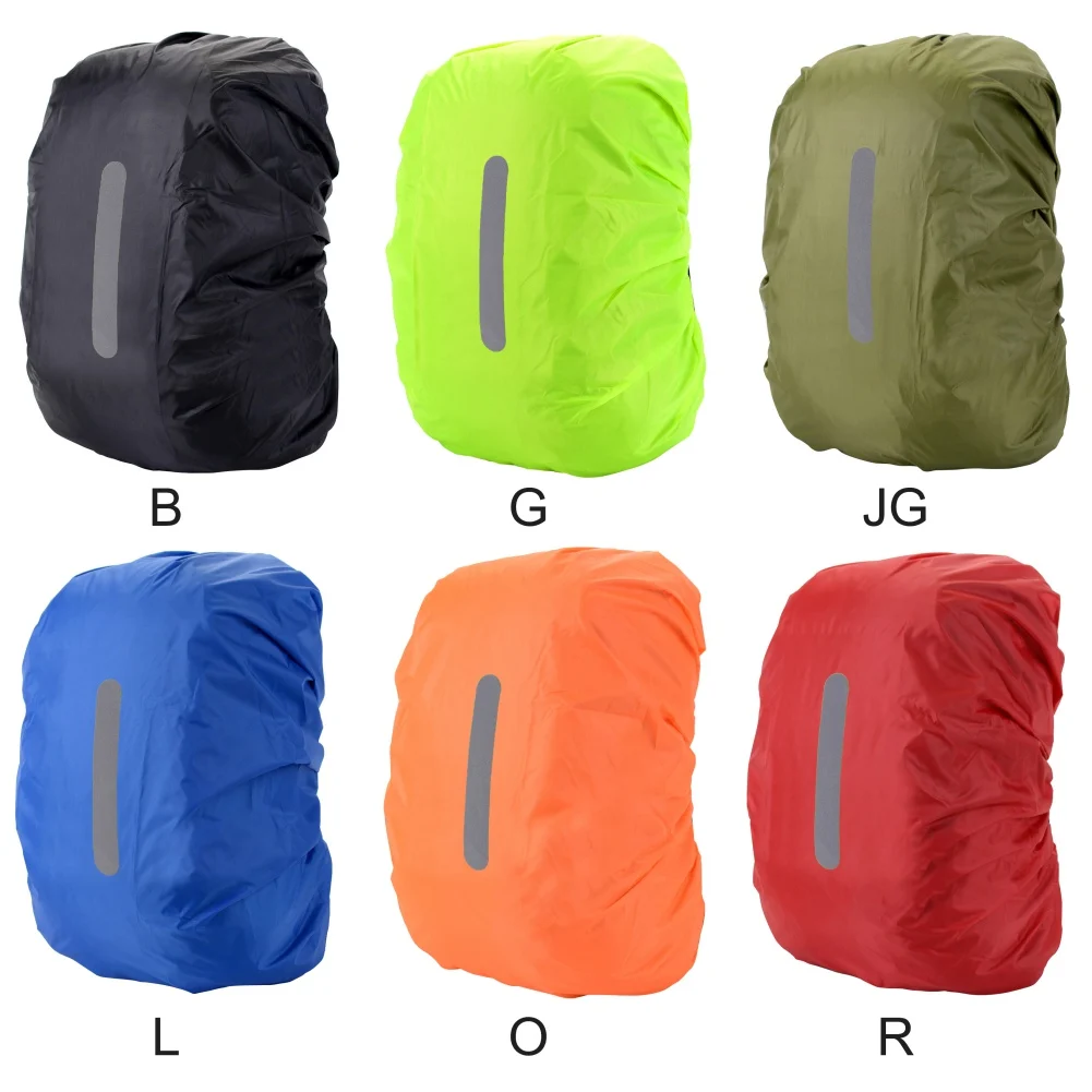 Zaino impermeabile riflettente con copertura antipioggia per ciclismo e escursionismo 30-80L luce di sicurezza per attività all'aperto di notte