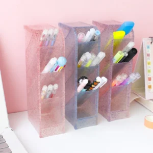 Portapenne da scrivania Kawaii grande capacità organizer per matite trucco e accessori ufficio