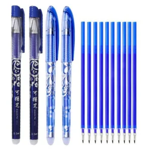 Set di Penne Gel Cancellabili con Ricariche per Cancelleria Scolastica Colorate e Lavabili per Notebook