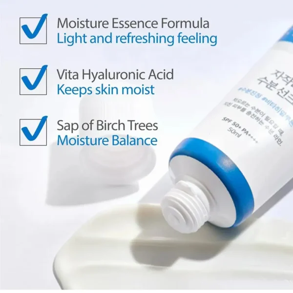Crema Solare Idratante SPF50 Protezione UV Resistente all'Acqua Succo di Betulla 1/3/5 Pezzi - immagine 5