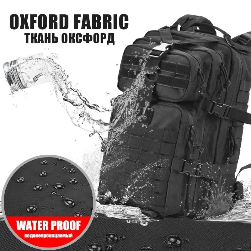 Zaino Tattico Uomo 50L Impermeabile Softback Grande Capacità per Trekking Caccia e Campeggio - immagine 2