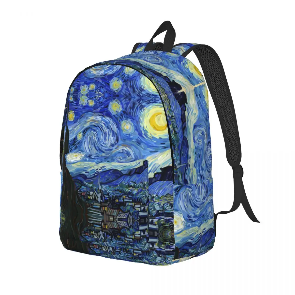 Zaino Van Gogh Notte Stellata per Uomo e Donna Leggero e Cool per Studenti Escursionisti e Viaggiatori Borsa a Tracolla per Computer Portatile - immagine 2