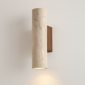 Lampada da Parete in Travertino Naturale con Luce LED – Design Moderno per Interni Eleganti