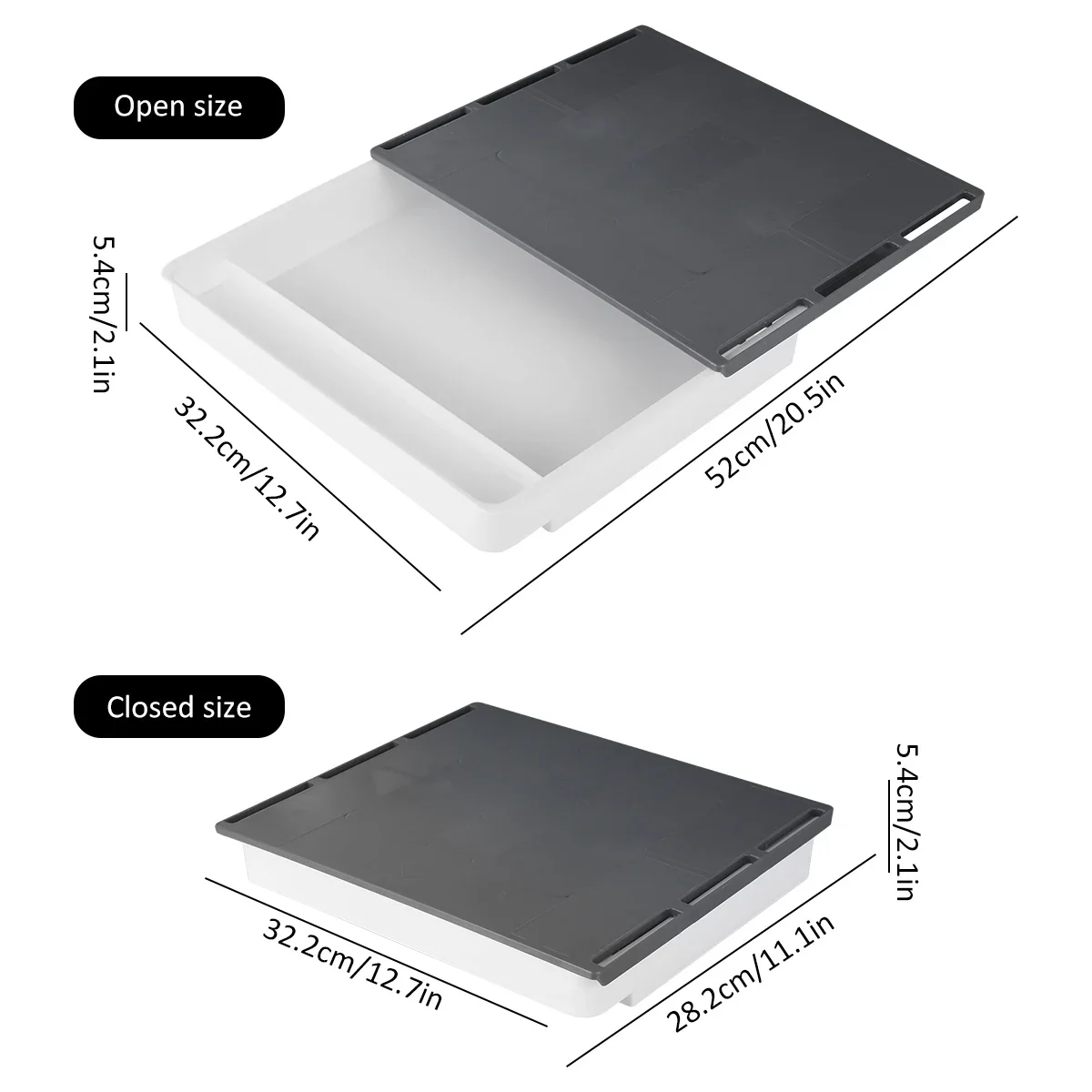 Scatola Portaoggetti Sotto Scrivania 1 o 2 Pezzi Cassetto Autoadesivo Nascosto per Cancelleria e Accessori Organizer Casa Ufficio - immagine 4