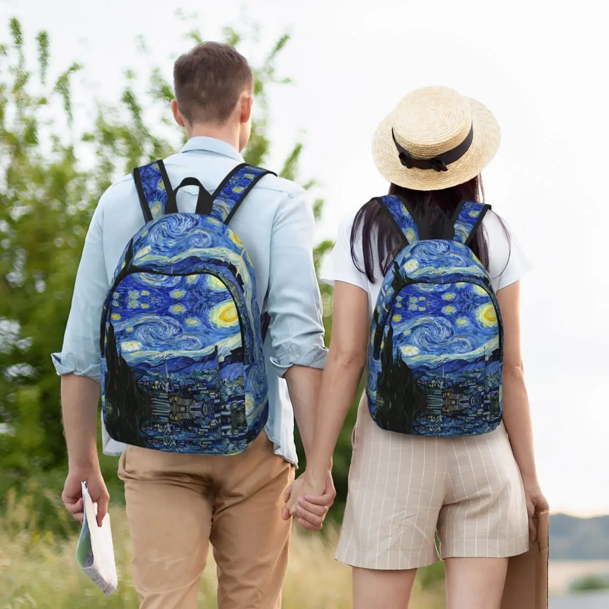 Zaino Van Gogh Notte Stellata per Uomo e Donna Leggero e Cool per Studenti Escursionisti e Viaggiatori Borsa a Tracolla per Computer Portatile - immagine 6