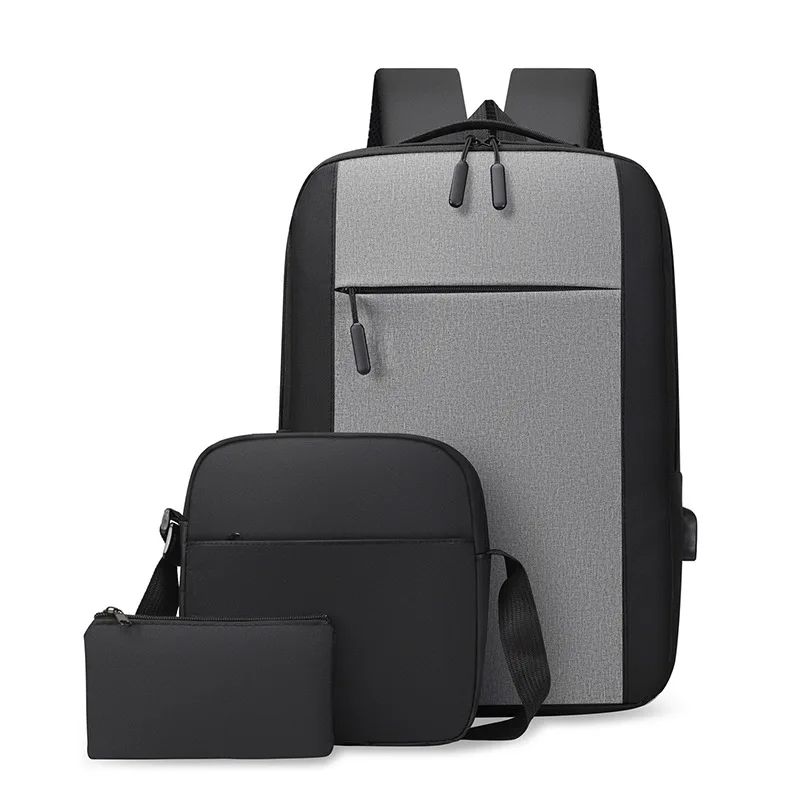Zaino 3 pezzi borsa a spalla doppia portaoggetti ideale per viaggi business e uso quotidiano - immagine 3