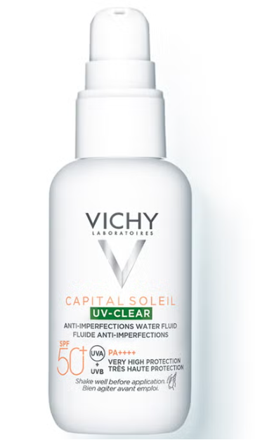Vichy Capital Soleil UV-Clear Daily Sun Protection SPF50+ with Salicylic Acid for Blemish-Prone Skin 40ml