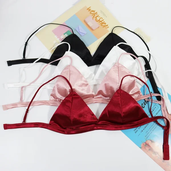 Reggiseno da donna in raso stile francese con tracolla regolabile e fibbia singola intimo sexy tubo top Lingerie - immagine 4