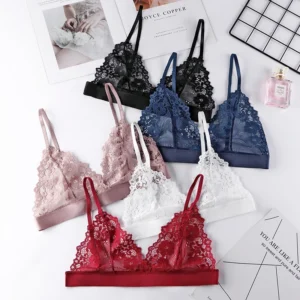 Reggiseno Sexy in Pizzo Trasparente per Donna Bralette Femminile BANNIROU