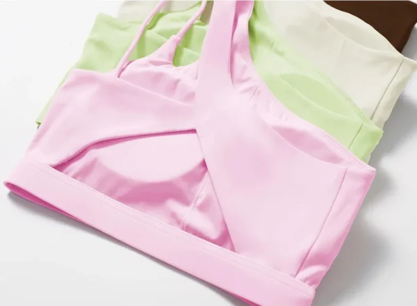 Reggiseno sportivo monospalla da donna ad alto sostegno aperto sul retro per yoga e fitness con imbottiture Slim Fit - immagine 6