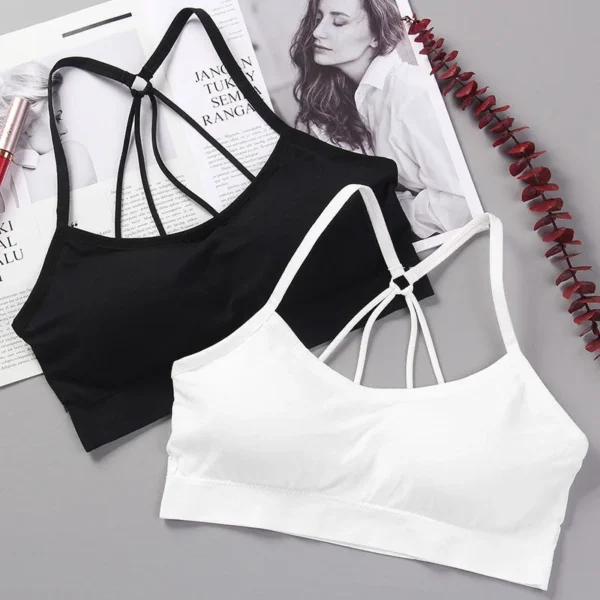 Reggiseno Sportivo Senza Cuciture per Yoga e Allenamento Donna Push Up Top Fitness Morbido per Palestra e Attività Outdoor ad Alto Impatto senza Schienale - immagine 6