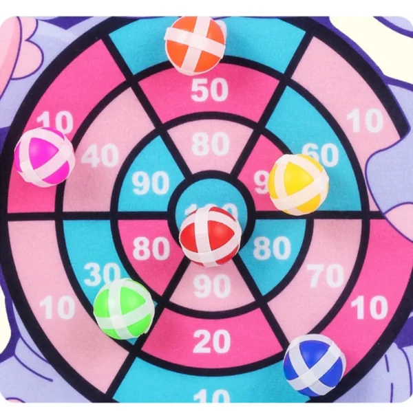 Giocattoli Montessori Interattivi per Bambini 2-4 Anni Dart Board con Palla Appiccicosa a Tema Animali Cartoon - immagine 4