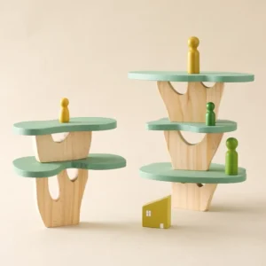 Giocattoli in legno Montessori a blocchi impilabili per bambini decorazione giochi di bilanciamento 3D