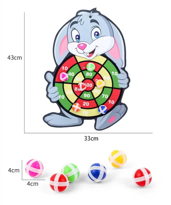 Giocattoli Montessori Interattivi per Bambini 2-4 Anni Dart Board con Palla Appiccicosa a Tema Animali Cartoon - immagine 6