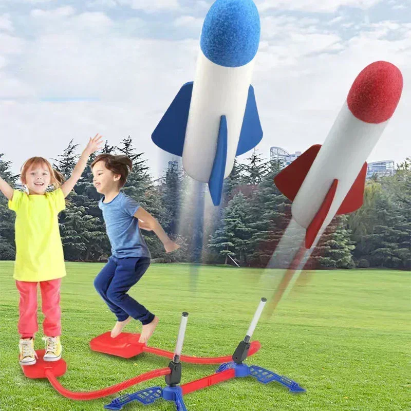 Pompa a pedale Air Rocket per bambini Lanciatore di giochi sportivi set da gioco all'aperto per salti e divertimento