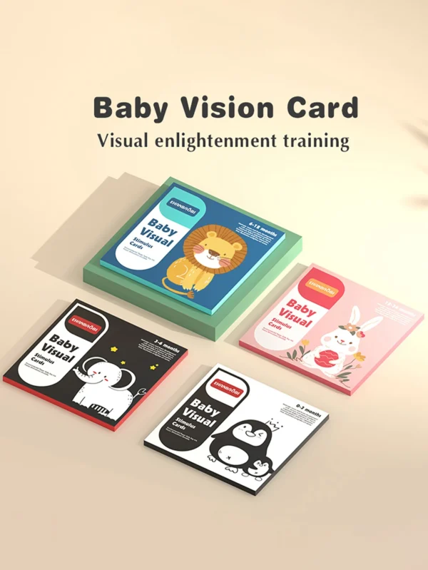 Giocattolo Montessori in Carta per Stimolazione Visiva del Bambino in Bianco e Nero ad Alto Contrasto