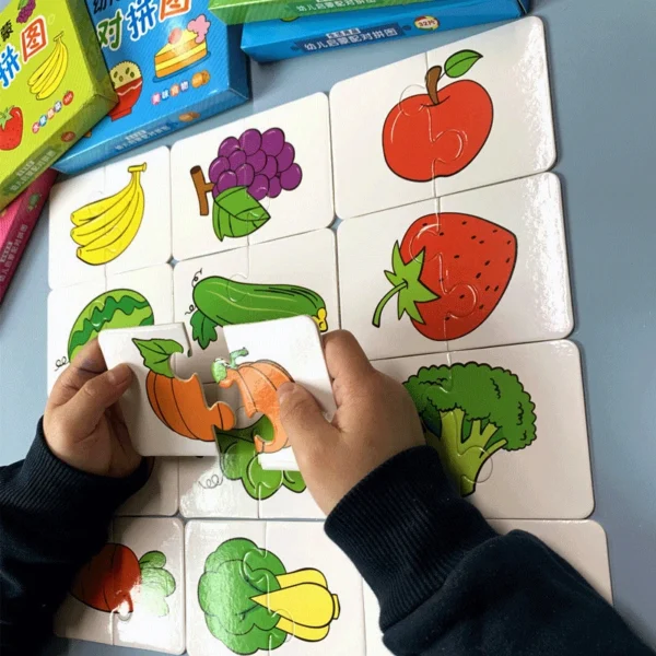 Puzzle Montessori per Bambini Giochi di Abbinamento Animali e Camion di Frutta per Bambine e Bambini dai 3 ai 5 Anni - immagine 3