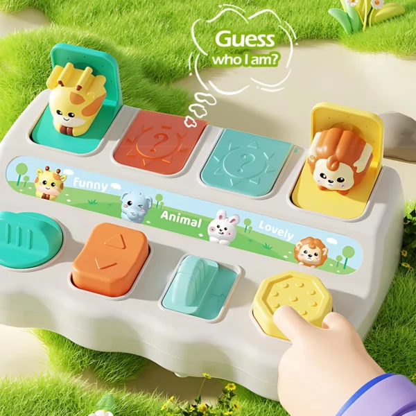 Giocattoli Montessori per animali pop-up scatole di apprendimento per sviluppare logica e abilità motorie ideale come regalo di compleanno per bambini - immagine 3