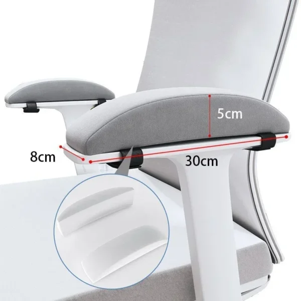 Cuscinetti braccioli universali in memory foam per sedia da gioco e ufficio 2 pezzi nero grigio con supporto avambraccio ergonomico - immagine 6