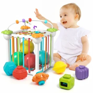 Giocattolo cubo di classificazione forme per bambini da 6 mesi a 2 anni gioco sensoriale Montessori