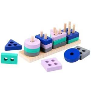 Giocattolo Montessori blocchi di costruzione in legno per apprendimento precoce giochi educativi a forma di colori per bambini e bambine puzzle divertenti