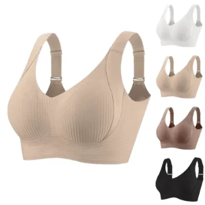 Reggiseno senza cuciture per donna a petto grande comodo e regolabile anti-cedimento coppa piena senza fili per sport e estate