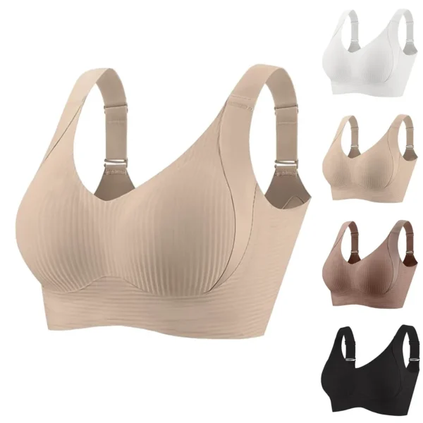 Reggiseno senza cuciture per donna a petto grande comodo e regolabile anti-cedimento coppa piena senza fili per sport e estate