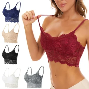 Reggiseno Bralette in pizzo senza cuciture confortevole e sexy in tinta unita per donne Lingerie senza fili gilet femminile