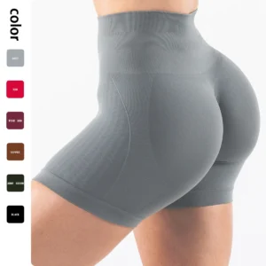 Pantaloni da yoga jacquard senza cuciture super morbidi a corpo stretto sollevamento dell'anca pantaloni cationici tre parti pantaloncini fitness per donna