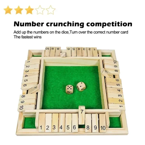 Gioco da Tavolo in Legno Montessori per Bambini con 10 Numeri Giocattolo Educativo per Feste e Attività Familiari con Chiusura su Quattro Lati - immagine 4
