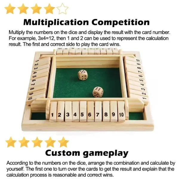 Gioco da Tavolo in Legno Montessori per Bambini con 10 Numeri Giocattolo Educativo per Feste e Attività Familiari con Chiusura su Quattro Lati - immagine 5