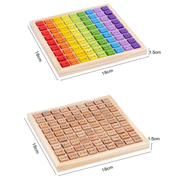 Giocattoli educativi in legno Montessori Tabella di moltiplicazione per bambini Sussidi didattici di matematica per l'età prescolare Regalo ideale per apprendimento divertente - immagine 6