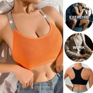Reggiseno Sportivo Morbido Senza Schienale per Donna Fitness Street Style Gilet Palestra Top Push Up Lingerie Traspirante Intimo Sexy
