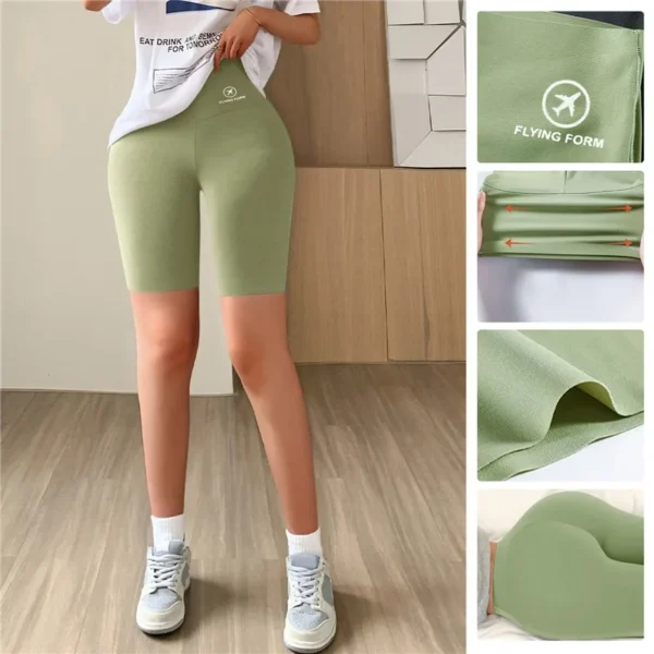Pantaloncini da Yoga Elevatori per Donna con Vita Alta e Controllo Pancia Senza Cuciture per Allenamento in Palestra - immagine 5