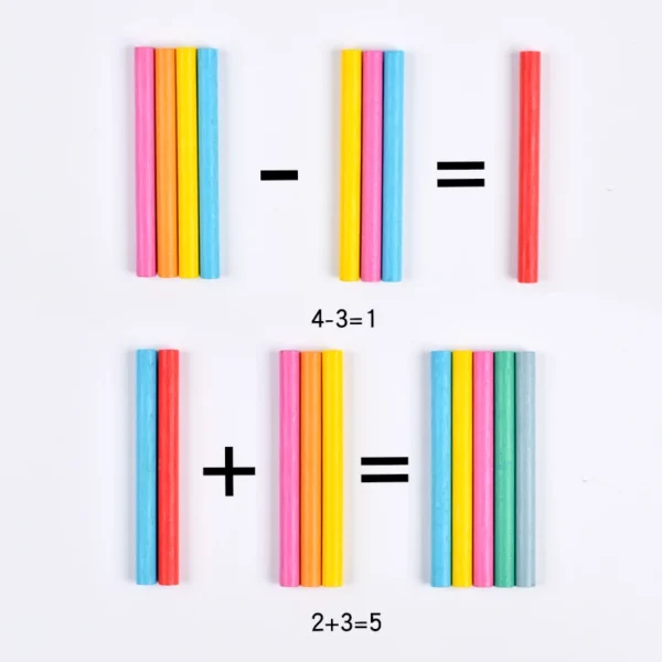 Giocattoli Montessori in legno per lo sviluppo cognitivo dei colori e giochi di equilibrio per bambini con bastoncini educativi e attività per motricità fine e matematica - immagine 4