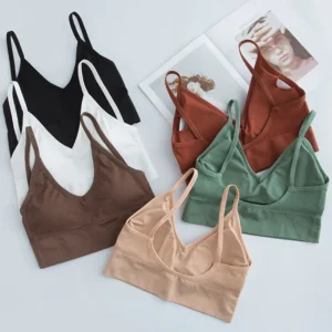 Top Crop Sexy per Donne con Reggiseno Push Up Bralette Sportiva Intimo Femminile
