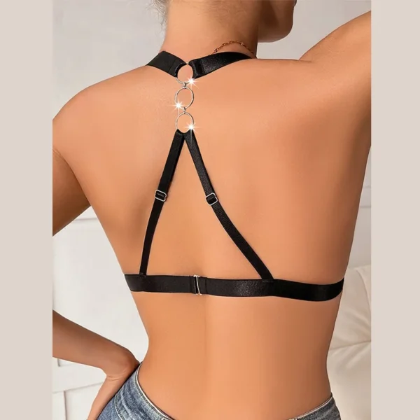 Reggiseno senza schienale in pelle da donna sexy e traspirante confortevole senza imbottitura - immagine 3