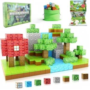 Blocco Magnetico 100 Pezzi Giocattoli STEM Montessori Cubi Sensoriali per Bambini Sviluppo del Pensiero Logico Puzzle Regalo per Ragazzi e Ragazze