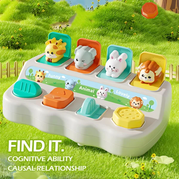 Giocattoli Montessori per animali pop-up scatole di apprendimento per sviluppare logica e abilità motorie ideale come regalo di compleanno per bambini