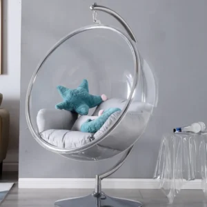 Sedia a Bolle Sospesa in Acrilico Design Emisferico per Interni ed Esterni