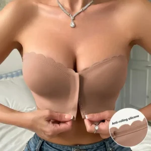 Reggiseno da donna sexy con fibbia anteriore senza spalline e senza cuciture bralette monopezzo comfort onde invisibili
