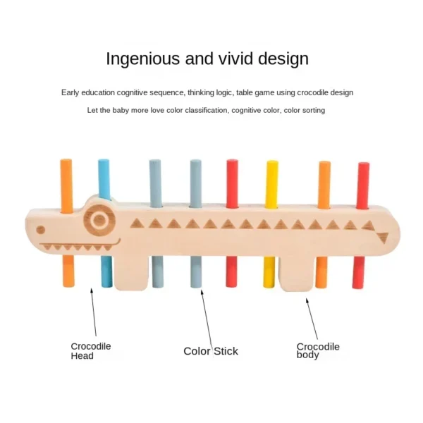 Giocattoli Montessori in legno per lo sviluppo cognitivo dei colori giochi di equilibrio e matematici per bambini dai 2 anni in su - immagine 4