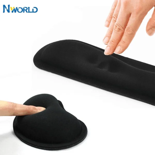 Tappetino per mouse da gioco ergonomico con poggiapolsi in gel di silice e cuscino in memory foam per gamer PC