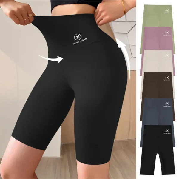 Pantaloncini da Yoga Elevatori per Donna con Vita Alta e Controllo Pancia Senza Cuciture per Allenamento in Palestra