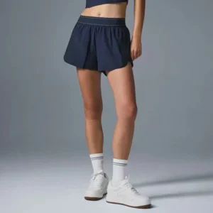 Pantaloncini da donna per esterno con coulisse fitness anti yoga tasche larghe alla moda per corsa e allenamento
